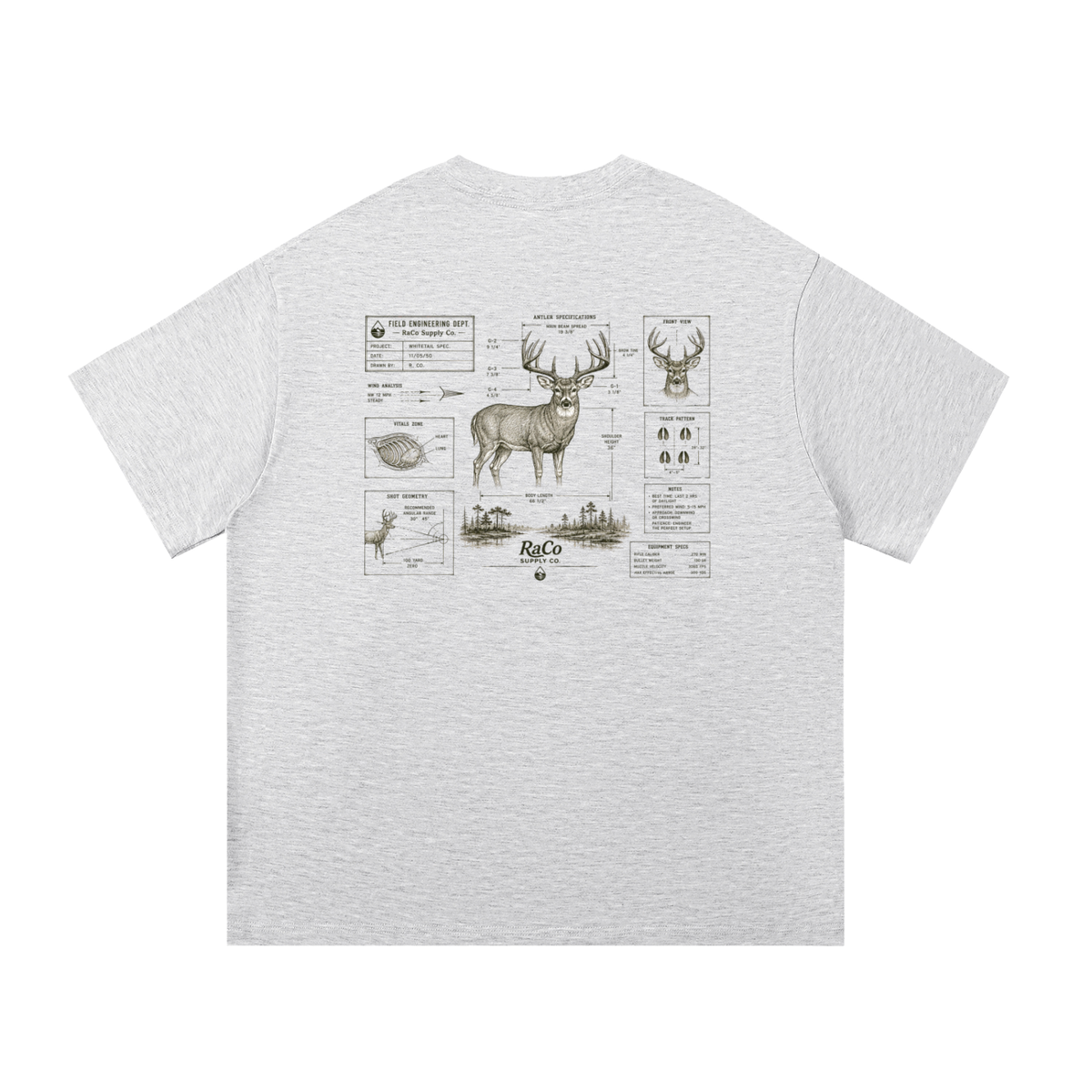 Deer Blueprint Short Sleeve Tee
