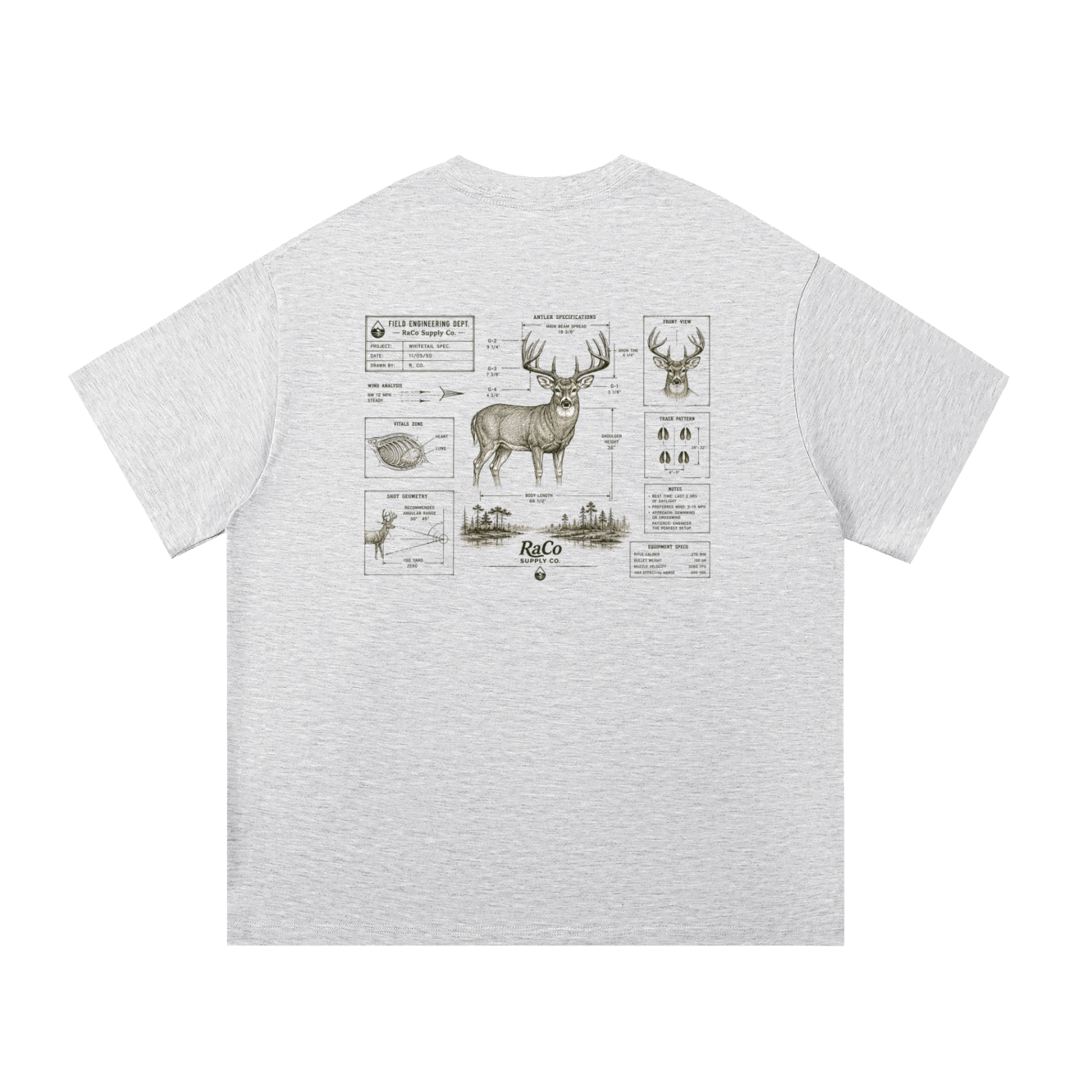 Deer Blueprint Short Sleeve Tee
