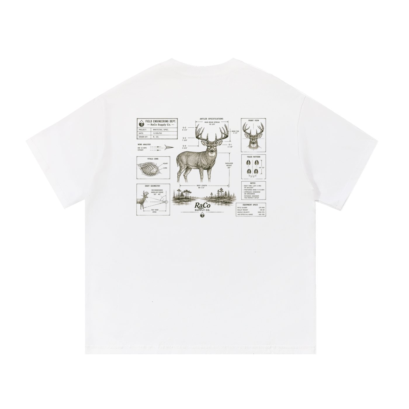 Deer Blueprint Short Sleeve Tee